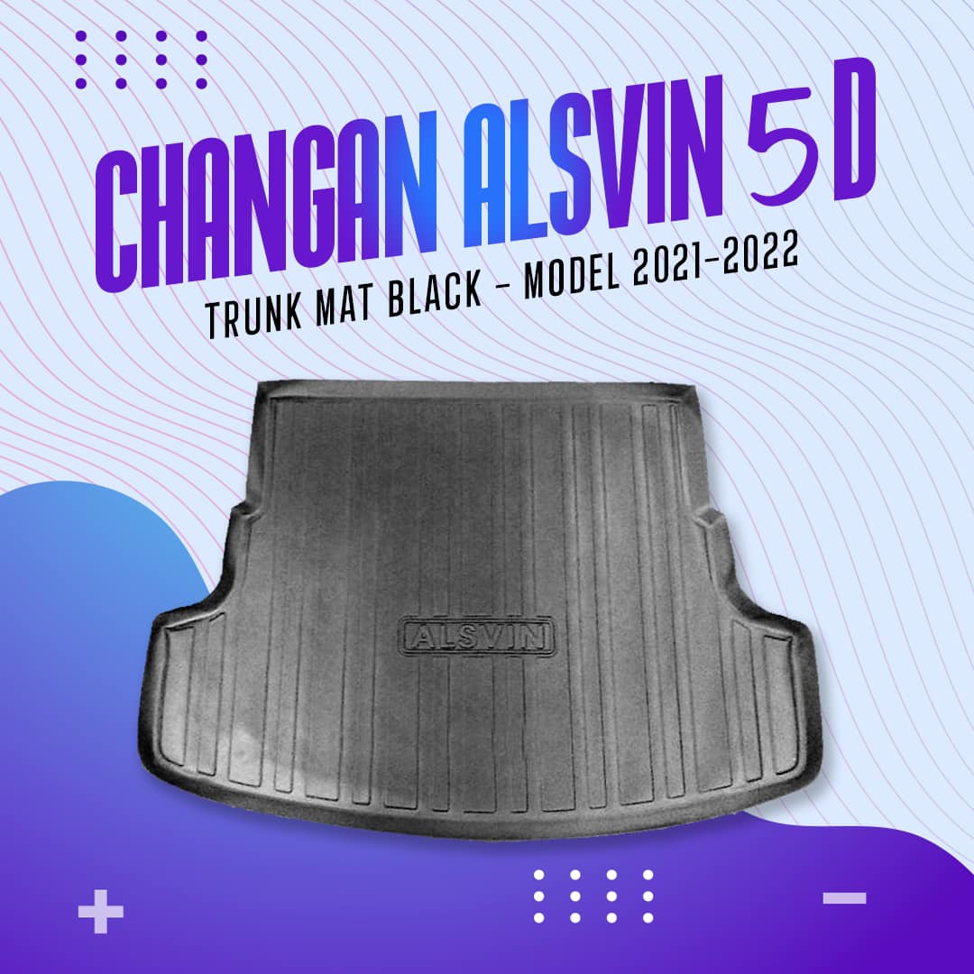 Changan Alsvin 5D TPE Trunk Mat Black 2021 - 2026 - Cargo Boot Liner Diggi Protection Tray Cover
