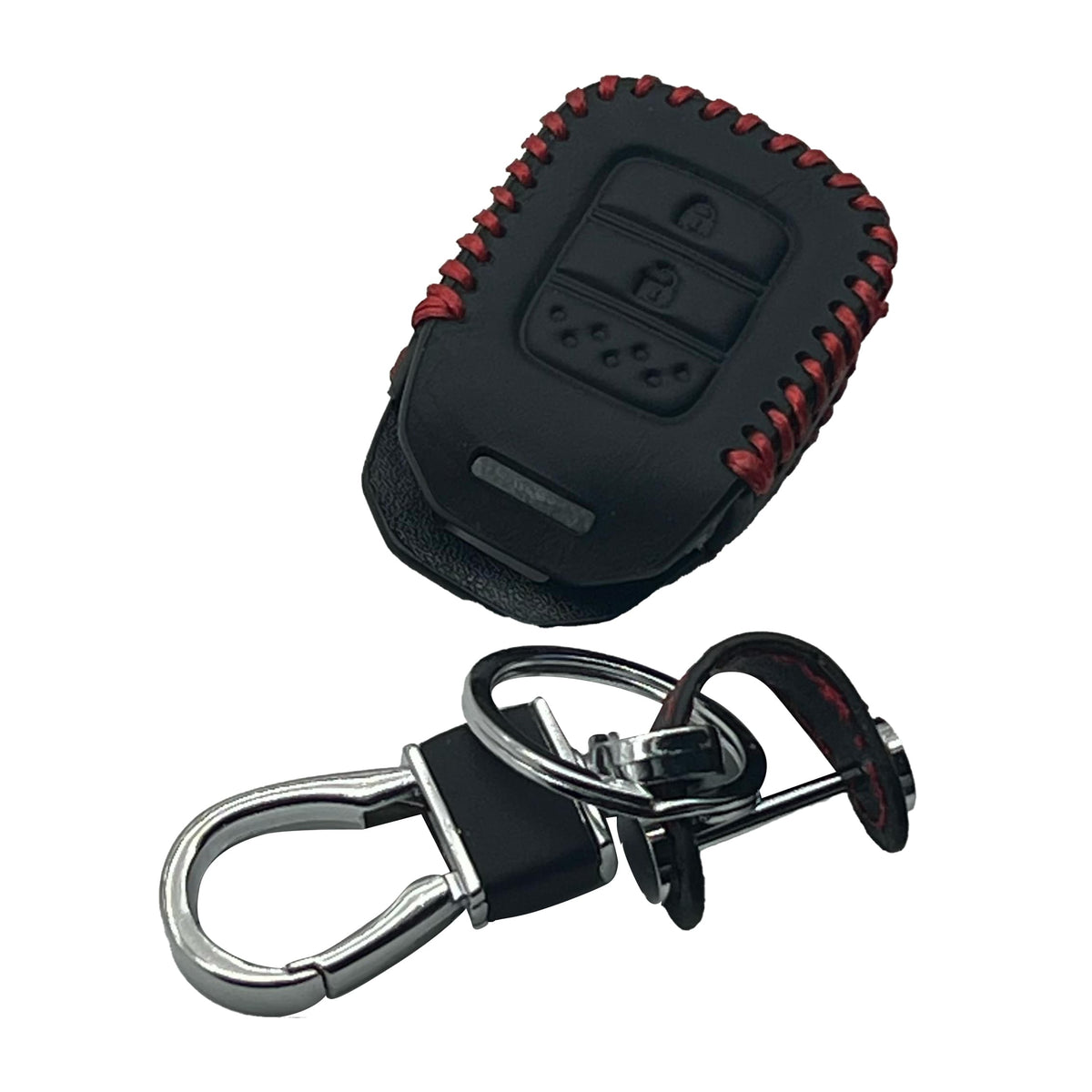 Honda BRV Leather Key Cover 2 Button with Keychain Ring Black 2017 - 2019
