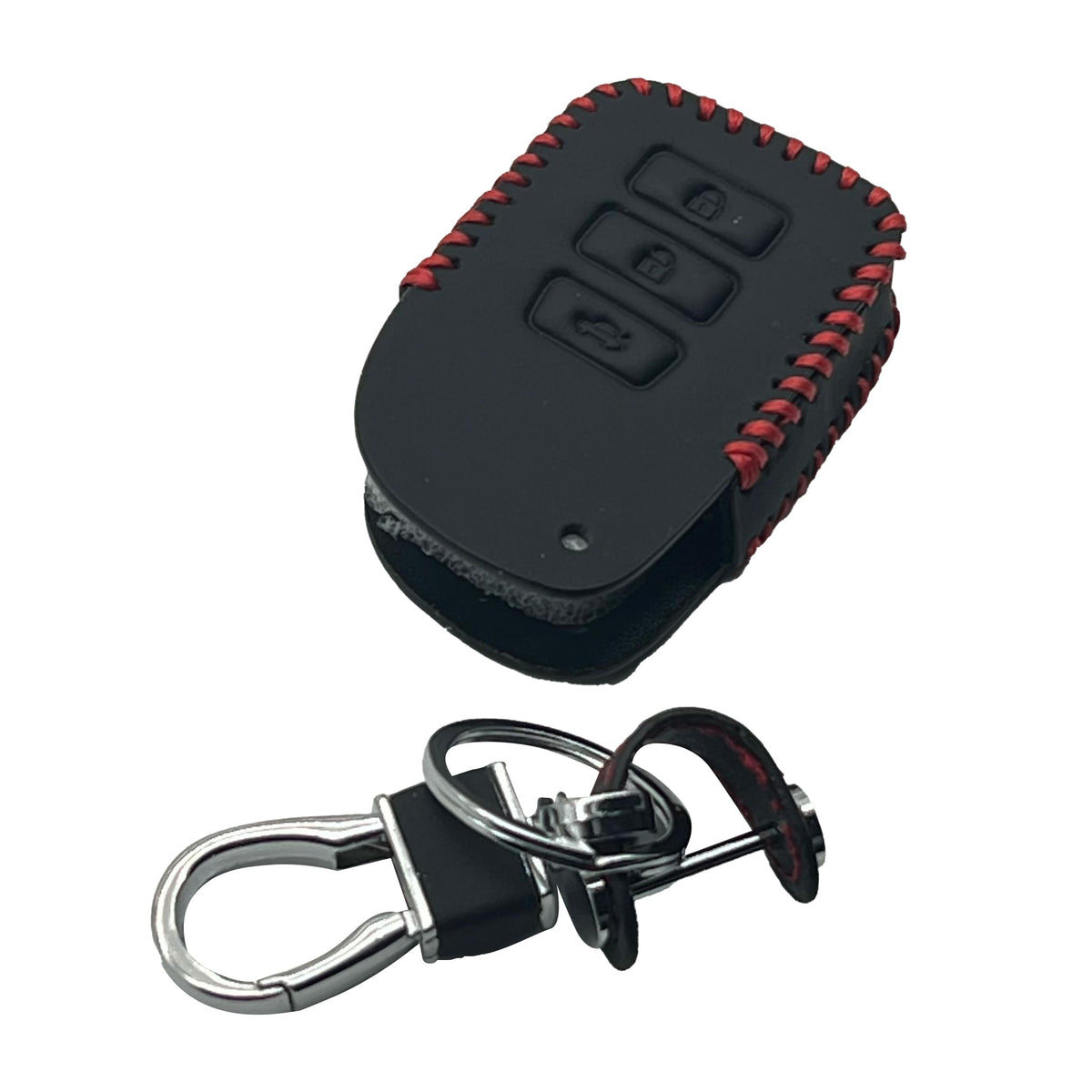 Toyota Yaris Leather Key Cover 3 Button with Key Ring Black 2020 - 2023