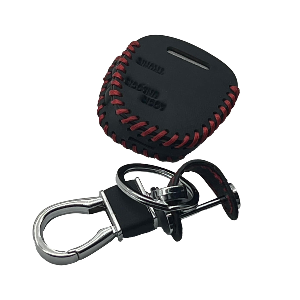 Toyota Prado Leather Key Cover 3 Buttons with Key Chain 2002 - 2008 - - Ring Black
