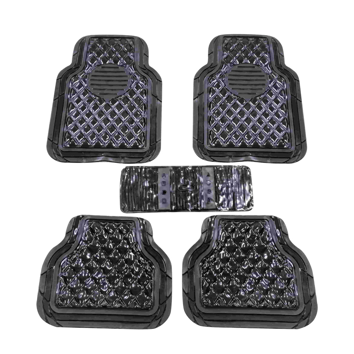 Crystal Universal Silicone Floor Mats Smoke Mix Design M1097B - Foot Mat For Car