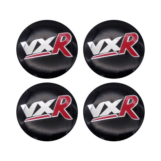 VXR Logo Center Hub Badge Wheel Cap Black Sticker - 4 Pcs