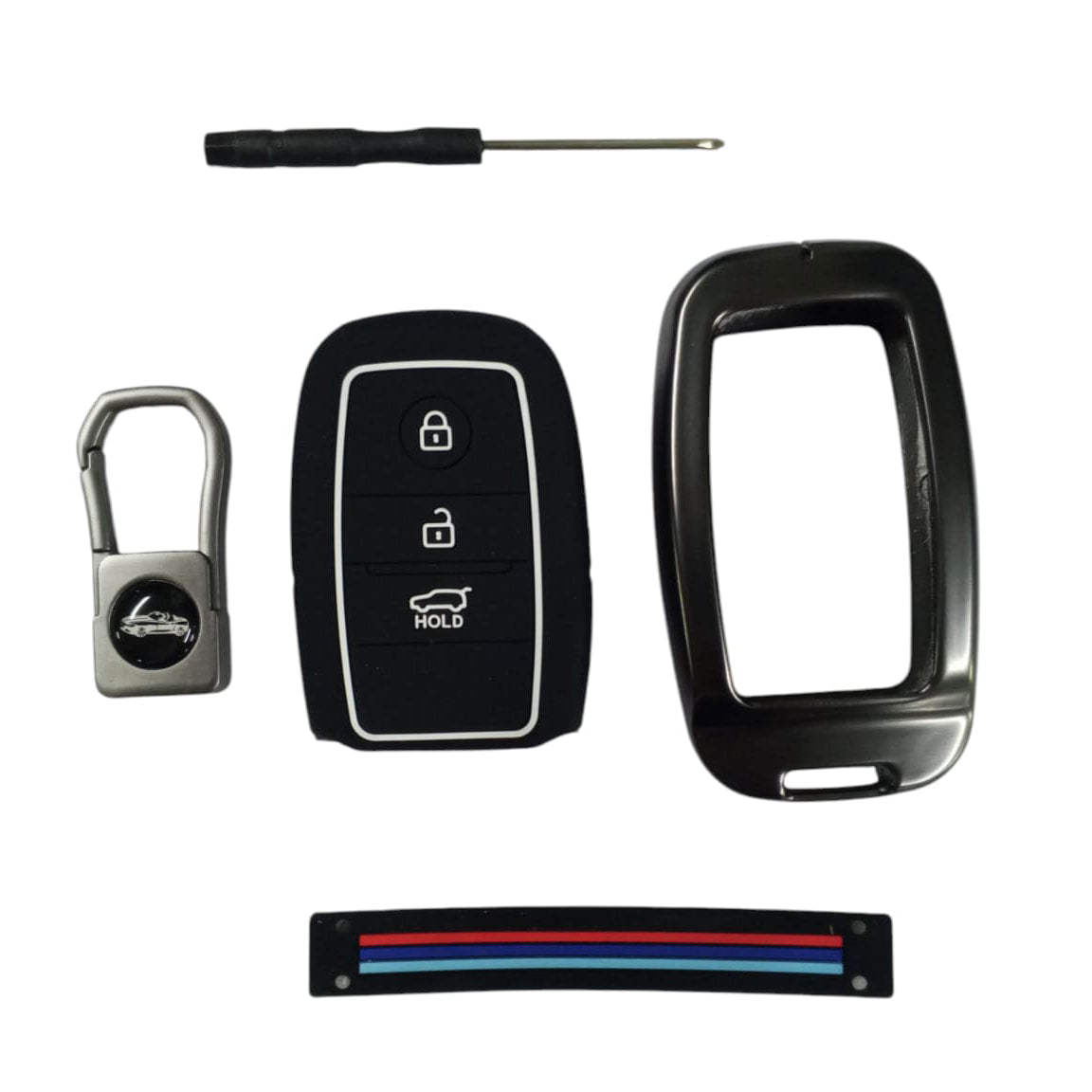 KIA Sportage Metal Key Shell Case Cover Black 3 Buttons 2019 - 2024 - Replacement Casing