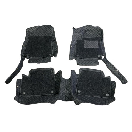 Hyundai Elantra Hybrid 9D Floor Mats Black With Black Grass 3 Pcs 2025 - 2026