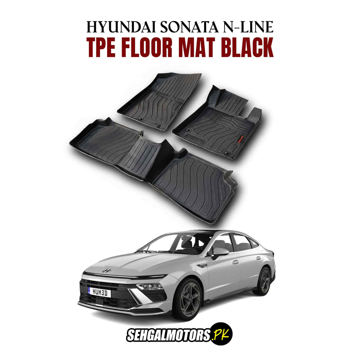 Hyundai Sonata N Line TPE Floor Mats Black 3 Pcs