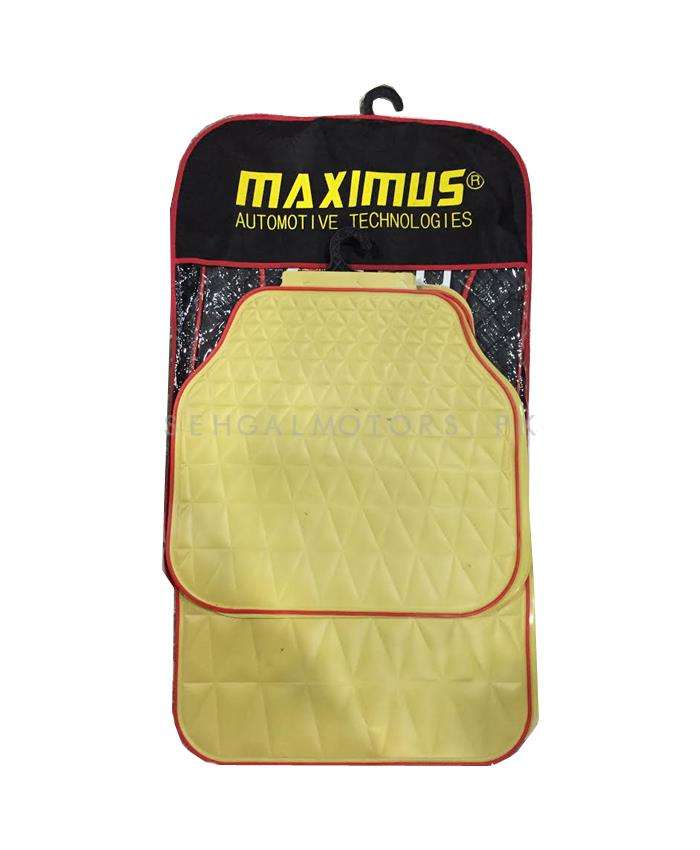 Universal PVC Rubber Floor Mat Beige Mix Design 5 Pcs - Foot Mat For Car