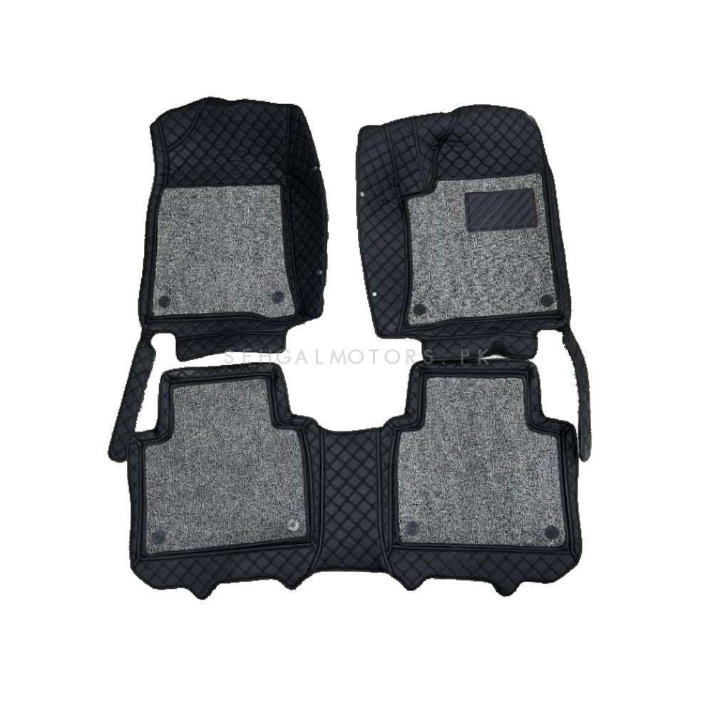 Proton X70 9D Floor Mats Mix Thread Grass 3 Pcs 2020 - 2025 - Black With Grey