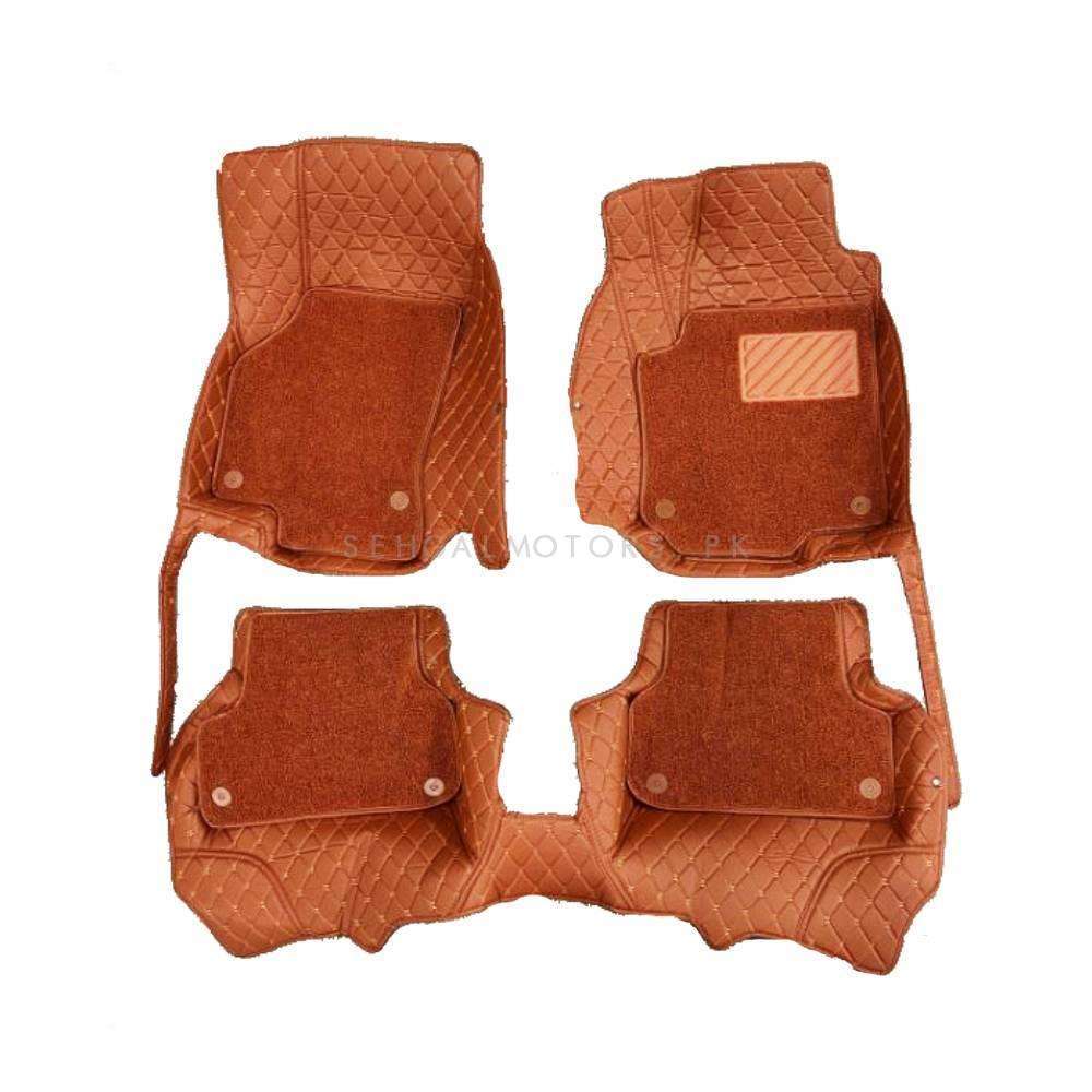 Audi A3 9D Floor Mats Mix Thread Brown With Brown Grass 3Pcs 2014 - 2021