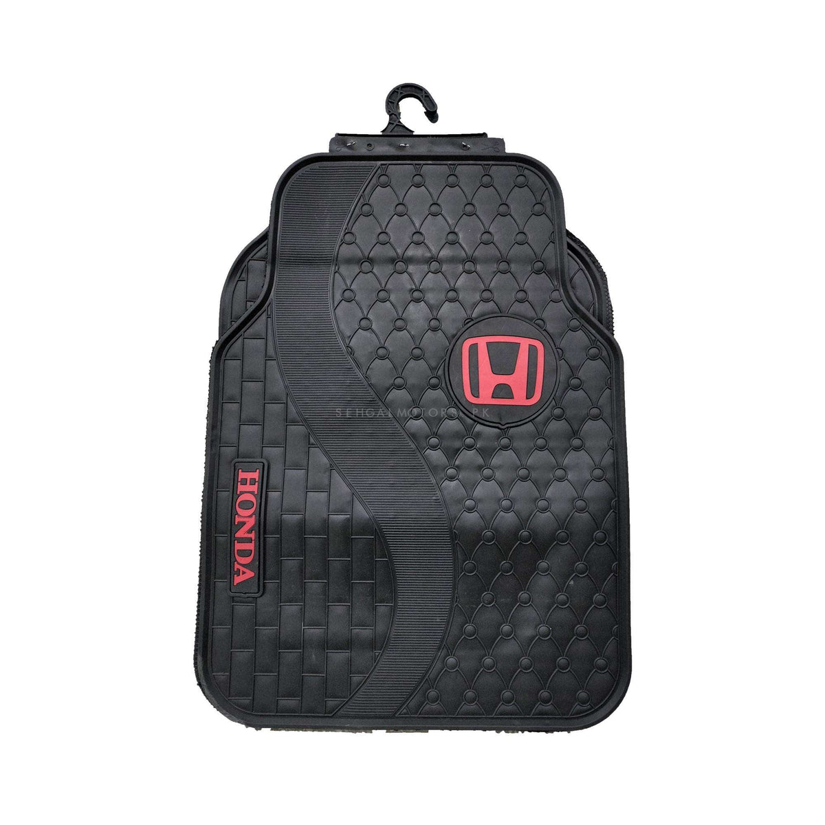 Honda Universal PVC Rubber Floor Mat Black Mix Design 5 Pcs - Foot Mat For Car