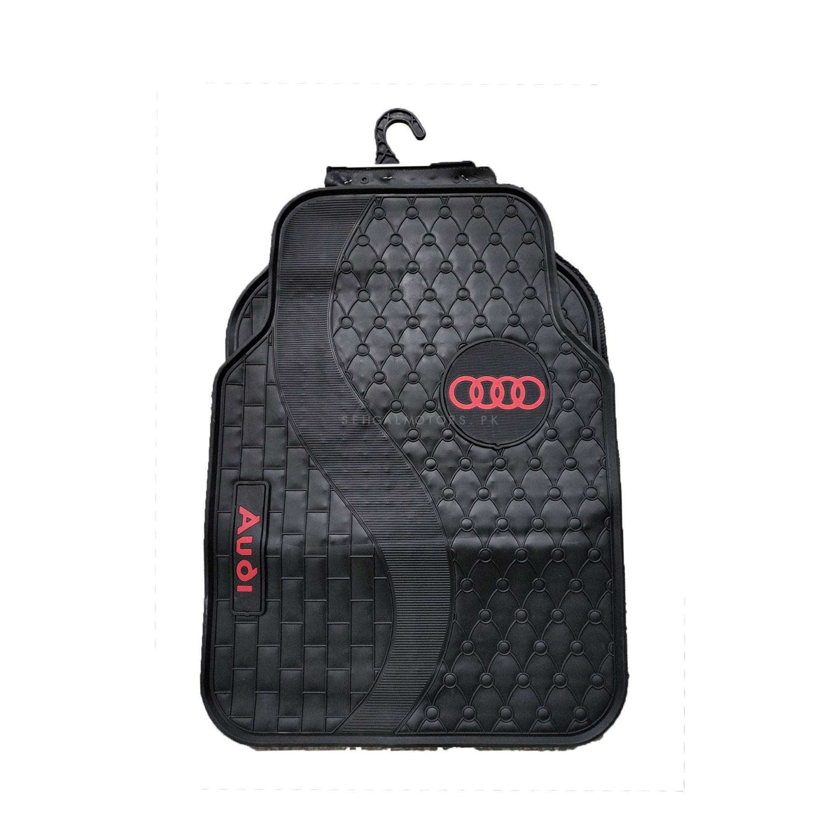 Audi Universal PVC Rubber Floor Mat Black Design A 5 Mix Design Pcs - Foot Mat For Car