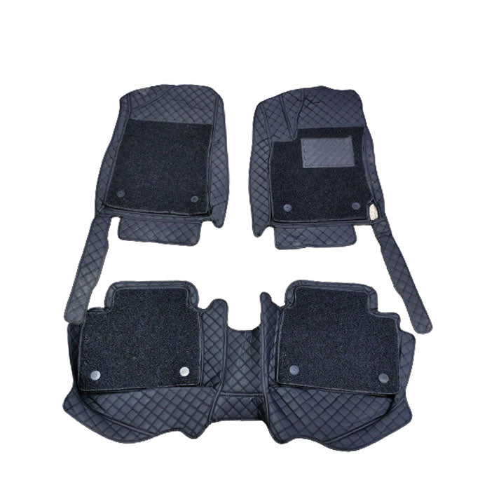 Hyundai Elantra 9D Floor Mats 3 Pcs 2021 - 2026 - Mix Thread Black With Black Grass