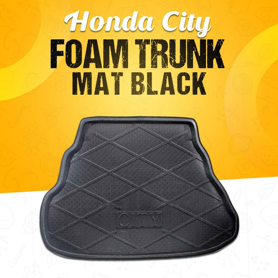 Honda City Foam Trunk Mat Black Mix Design 2009 - 2020 - Cargo Boot Liner Diggi Protection Tray Cover