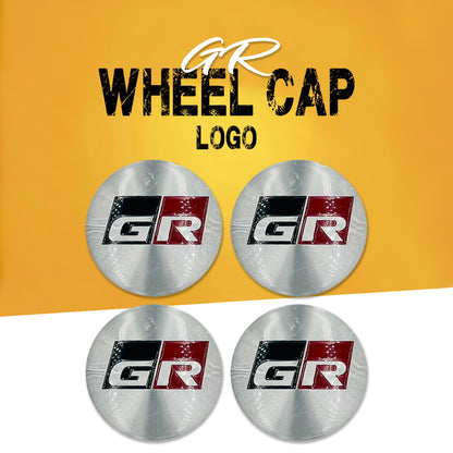 GR Wheel Cap Logo Center Hub Badge Sticker - 4 Pcs