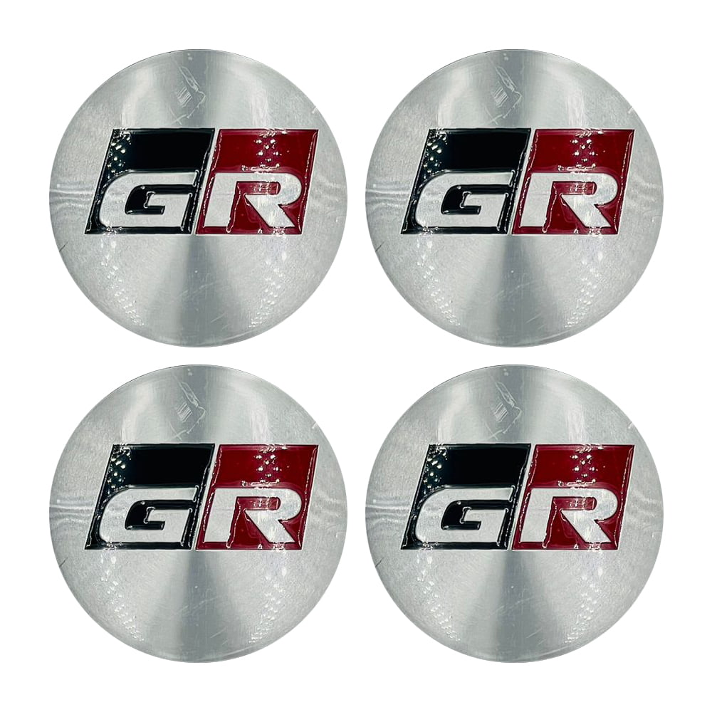 GR Wheel Cap Logo Center Hub Badge Sticker - 4 Pcs