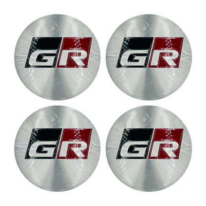 GR Wheel Cap Logo Center Hub Badge Sticker - 4 Pcs