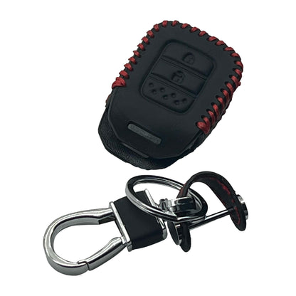 Honda BRV Leather Key Cover 2 Button with Keychain Ring Black 2017 - 2019