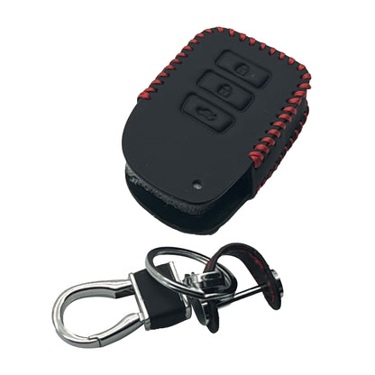 Toyota Yaris Leather Key Cover 3 Button with Key Ring Black 2020 - 2023