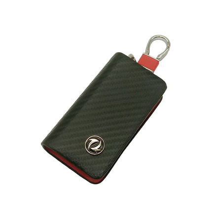 DFSK Zipper Key Cover Pouch Carbon Fiber with Keychain Ring