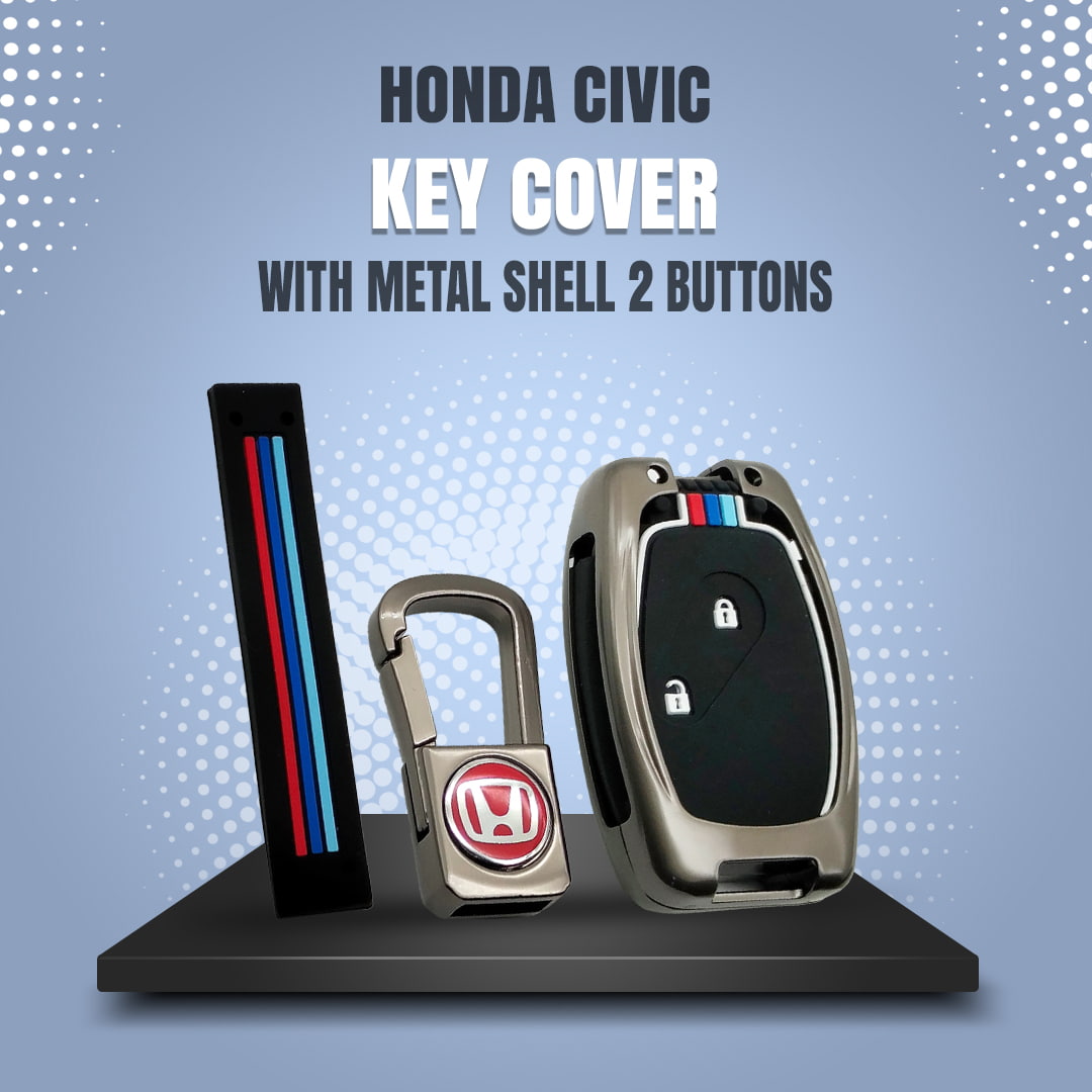 Honda Civic Metal Key Shell Case Cover With 2 Buttons 2006 - 2011 - Replacement Casing