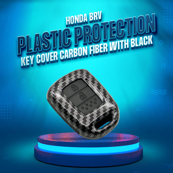 Honda BRV Plastic Key Cover Carbon Fiber 2 Buttons 2017 - 2019 - With Black PVC