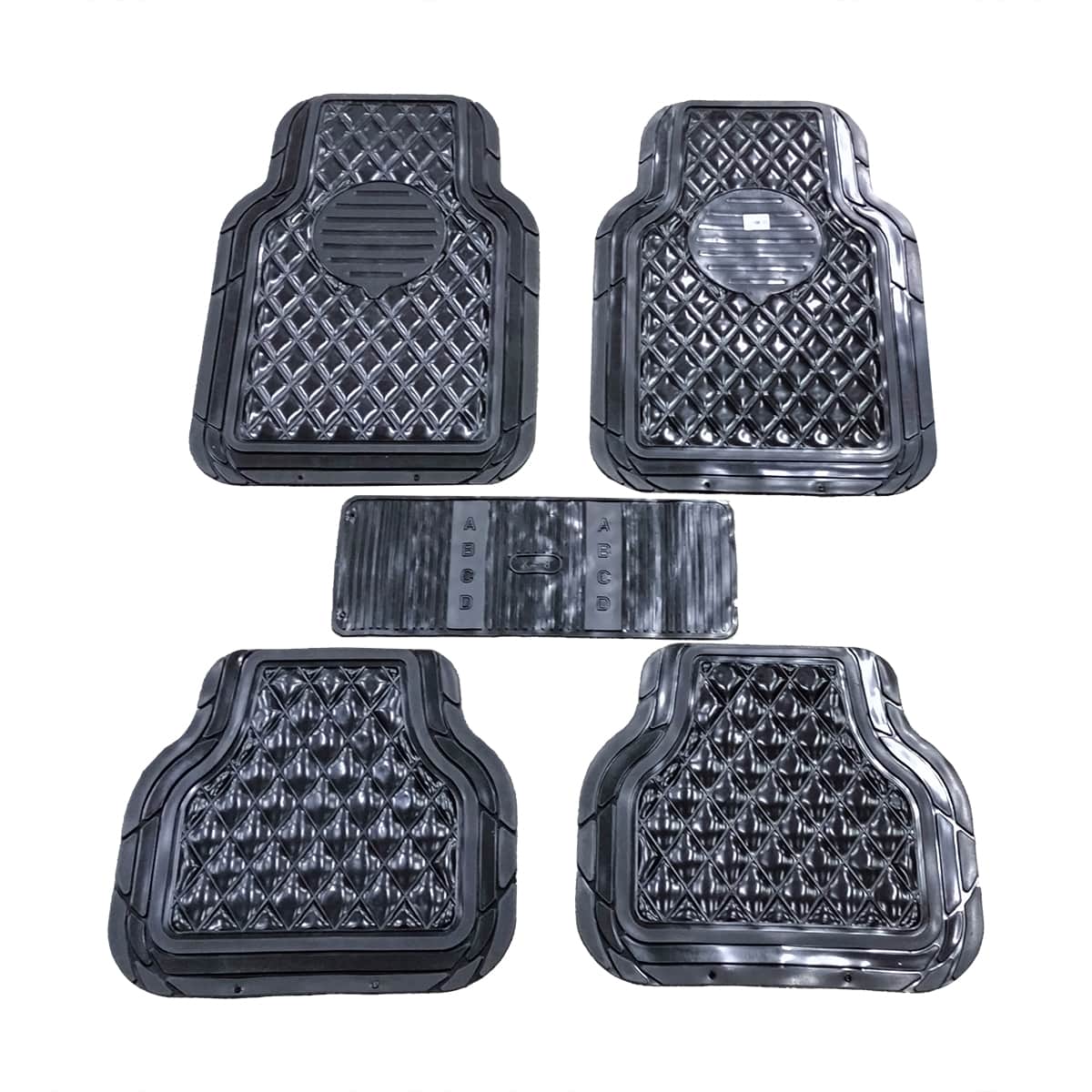 Crystal Universal Silicone Floor Mats Black Mix Design M1097 - Foot Mat For Car