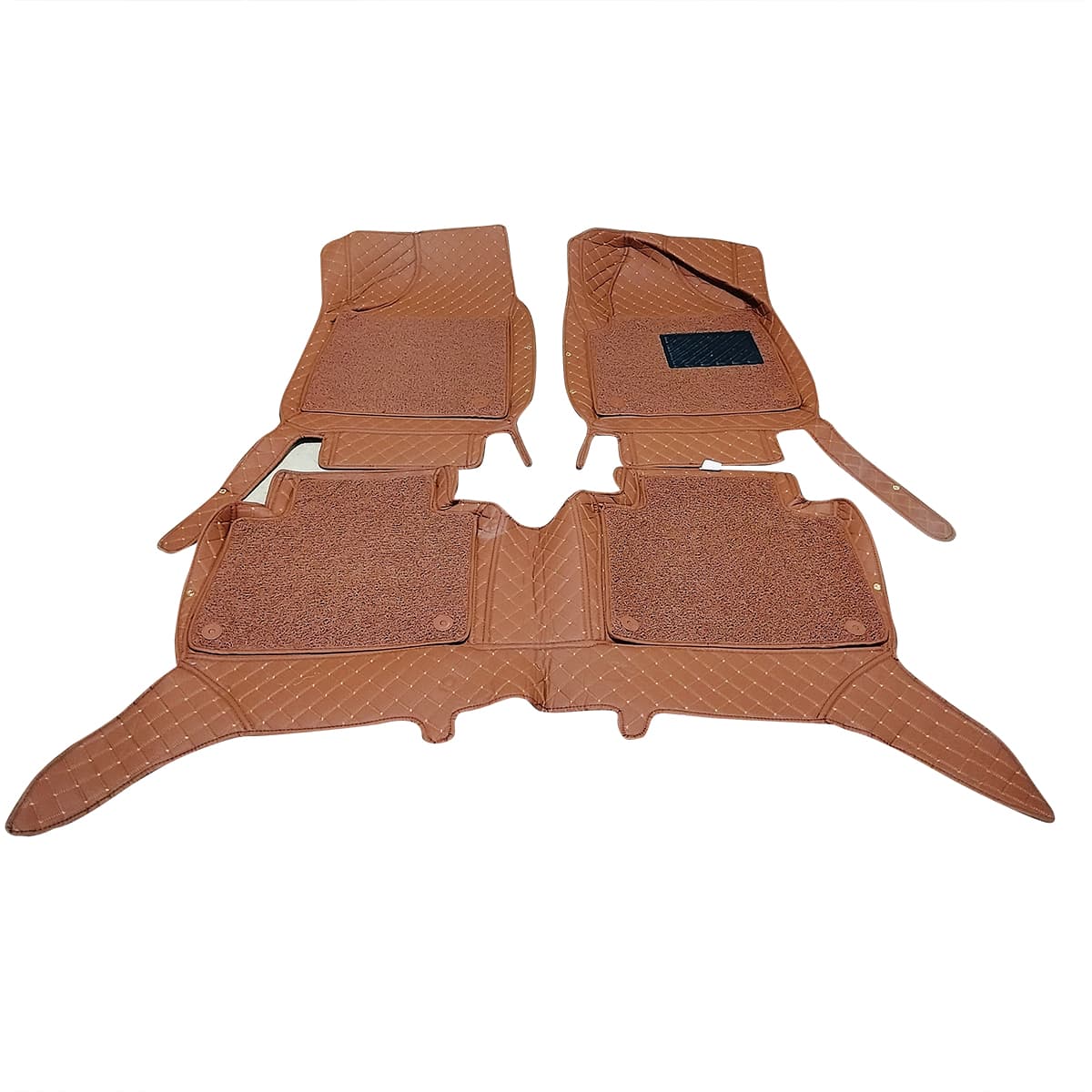 MG HS 9D Floor Mats Mix Thread Grass 3 Pcs 2020 - 2025 - Brown With Brown