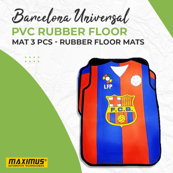 Barcelona Universal PVC Rubber Floor Mat Mix Design 3 Pcs - Foot Mat For Car