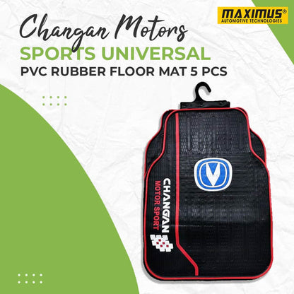 Changan Motors Sports Universal PVC Rubber Floor Mat Mix Design 5 Pcs - Foot Mat For Car