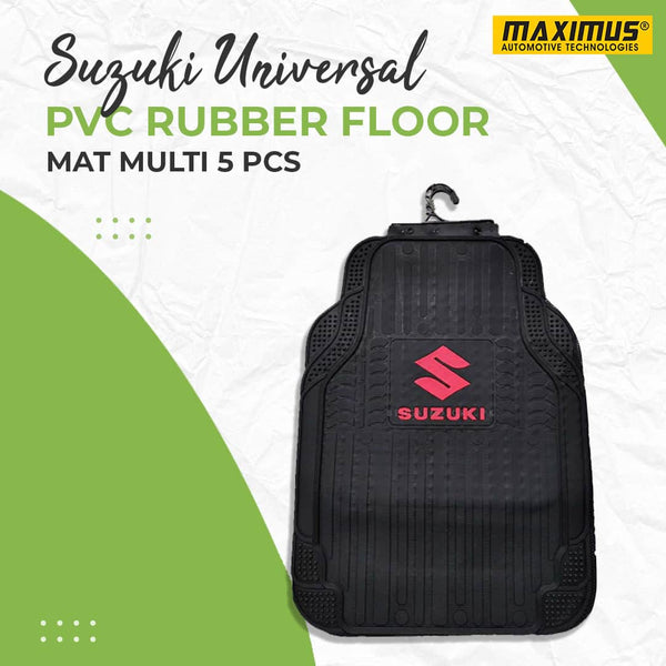 Suzuki Universal PVC Rubber Floor Mat Mix Design -  5 Pcs - Foot Mat For Car