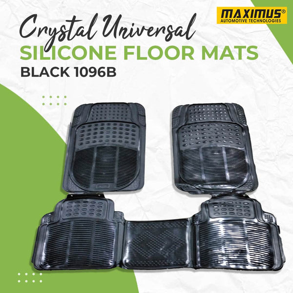 Crystal Universal Silicone Floor Mats Black Mix Design 1096B - Foot Mat For Car