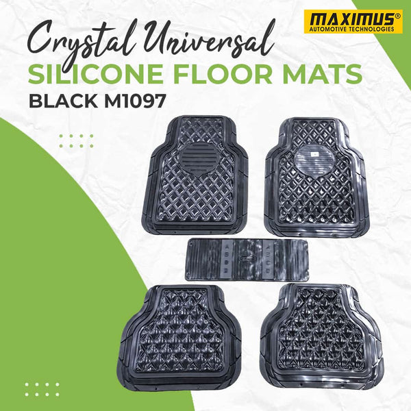 Crystal Universal Silicone Floor Mats Black Mix Design M1097 - Foot Mat For Car
