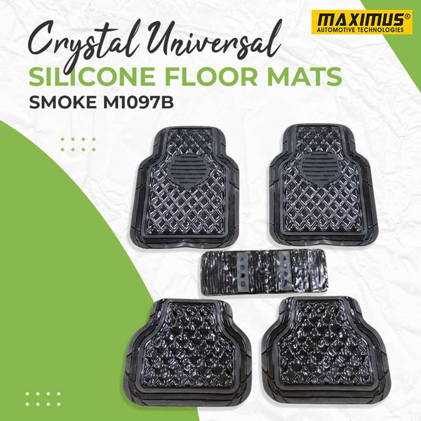 Crystal Universal Silicone Floor Mats Smoke Mix Design M1097B - Foot Mat For Car