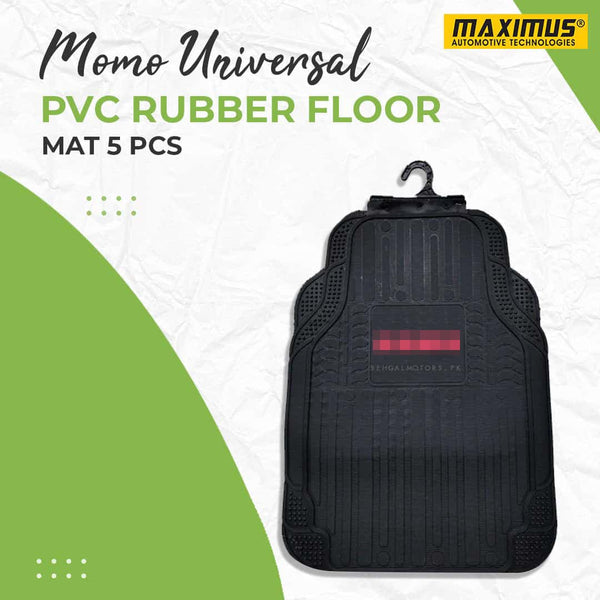 Momo Universal PVC Rubber Floor Mat Mix Design 5 Pcs - Foot Mat For Car