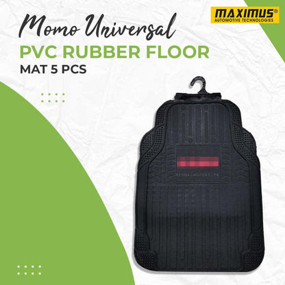 Momo Universal PVC Rubber Floor Mat Mix Design 5 Pcs - Foot Mat For Car