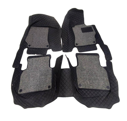 Mercedes Benz C-Class 9D Floor Mats Mix Thread Grass 3 Pcs 2007 - 2014 - Black With Grey