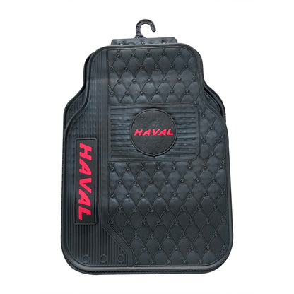 Haval H6 Universal PVC Rubber Floor Mat Black Mix Design 5 Pcs 2021 - 2024 - Latex Mats - Foot Mat For Car
