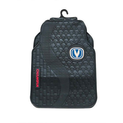 Changan Motors Sports Universal PVC Rubber Floor Mat Mix Design 5 Pcs - Foot Mat For Car