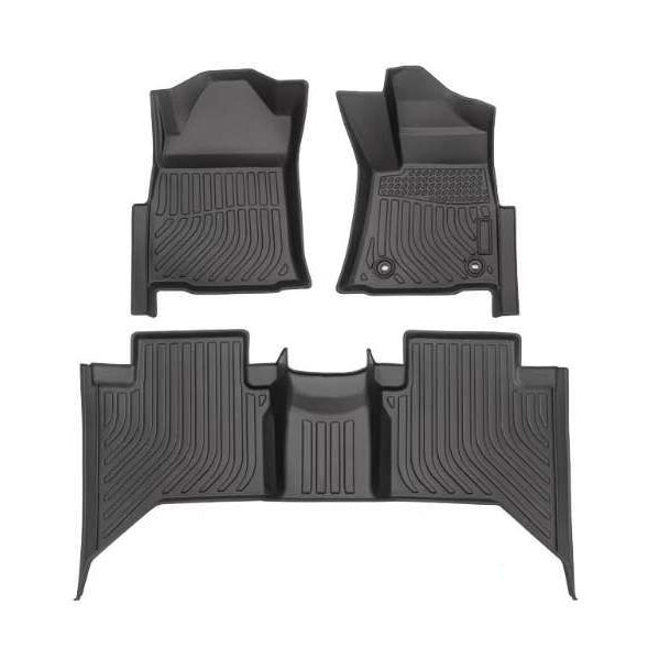 Toyota Hilux Revo/Rocco TPE Floor Mats Black 3 Pcs 2016 - 2026