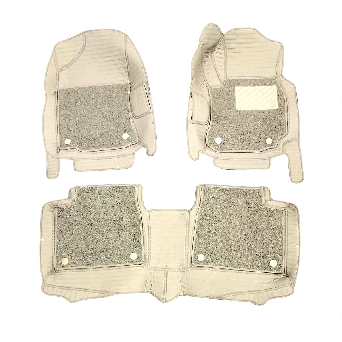 Toyota Corolla 9D Lining Floor Mat 3 Pcs 2014 - 2026 - Beige With Beige Grass Mix Thread