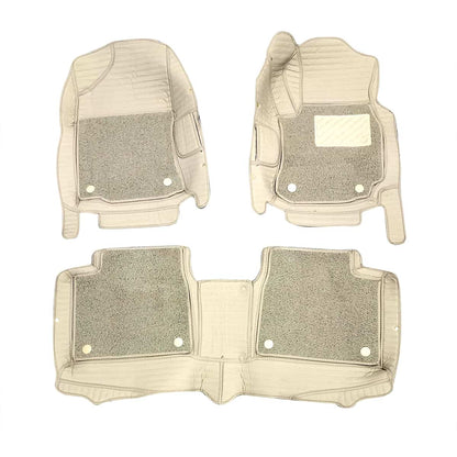 Toyota Corolla 9D Lining Floor Mat 3 Pcs 2014 - 2026 - Beige With Beige Grass Mix Thread