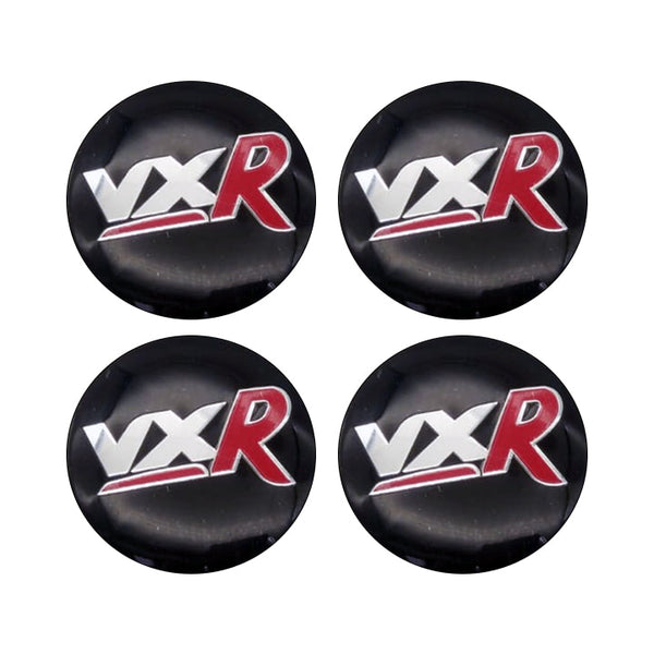 VXR Logo Center Hub Badge Wheel Cap Black Sticker - 4 Pcs