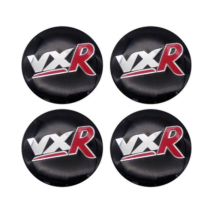 VXR Logo Center Hub Badge Wheel Cap Black Sticker - 4 Pcs