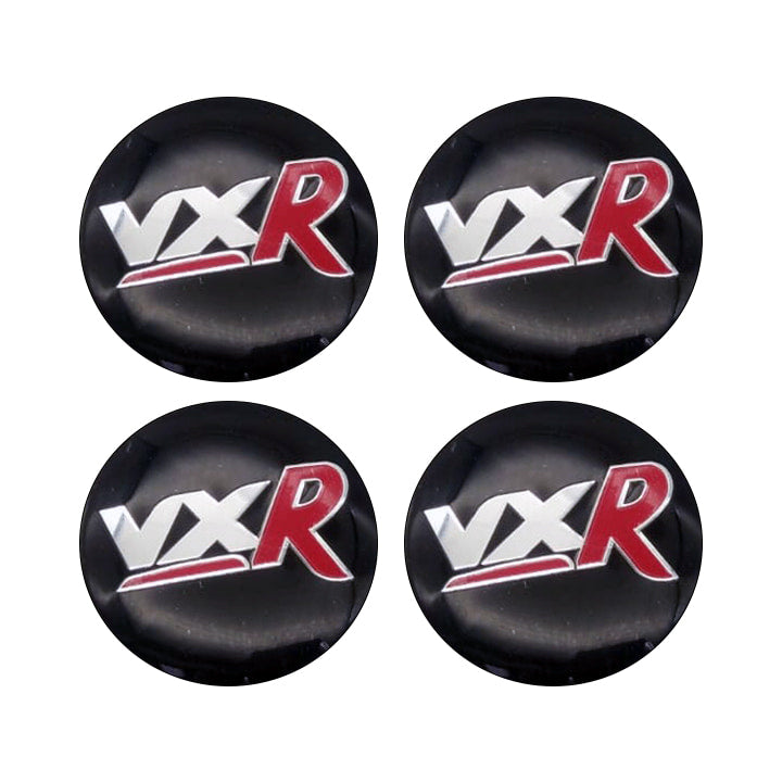 VXR Logo Center Hub Badge Wheel Cap Black Sticker - 4 Pcs