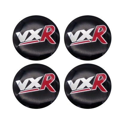 VXR Logo Center Hub Badge Wheel Cap Black Sticker - 4 Pcs