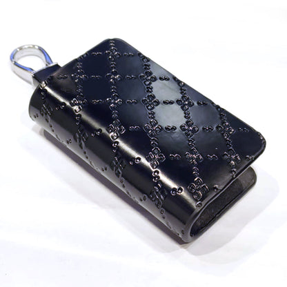 Gucci Black Leather Key Cover Pouch - Case Black