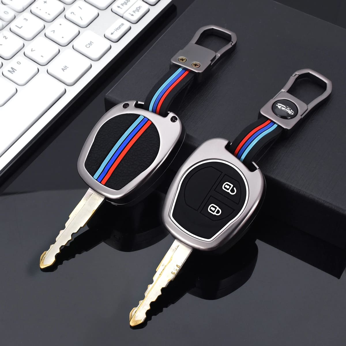 Suzuki Alto/Wagon-R/Cultus/Ciaz/Swift Metal Key Shell Fob Case Cover 2010 - 2026 - 2 Button - Replacement Casing - Zinc Alloy Silicone
