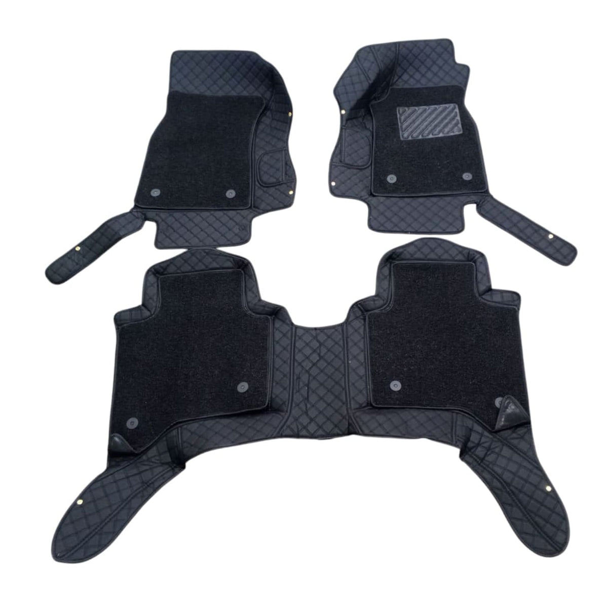 Toyota Hilux Revo/Rocco 9D Floor Mat Mix Thread Black Grass 2016 - 2026 - 3 Pcs