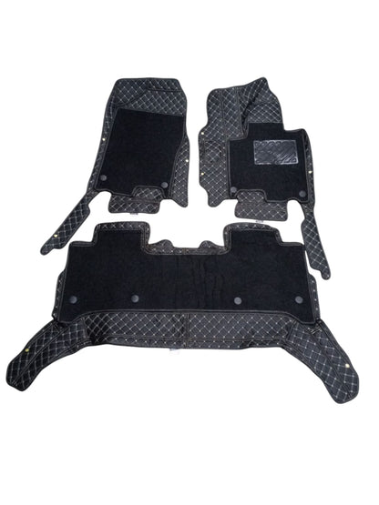 Changan Oshan X7 9D Floor Mats With Mix Thread 2022 - 2026 - Black With Black Grass