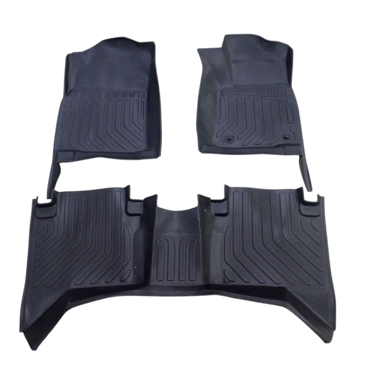 Toyota Hilux Revo/Rocco TPE Floor Mats Black 3 Pcs 2016 - 2026