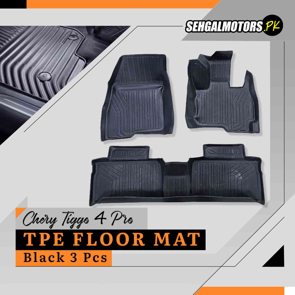 Chery Tiggo 4 Pro TPE Floor Mats Black 3 Pcs 2022 - 2025